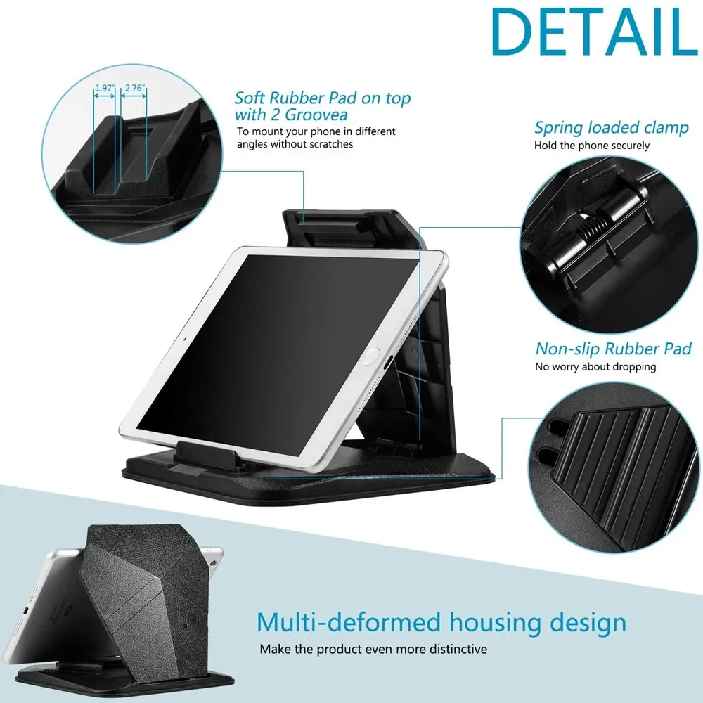 Soporte para teléfono para coche en el salpicadero, soportes para tableta y teléfono de 4,0 a 8 pulgadas en el coche para iPhone XR XS MAX iPad Mini GPS, soporte para teléfono para coche - imagen 3