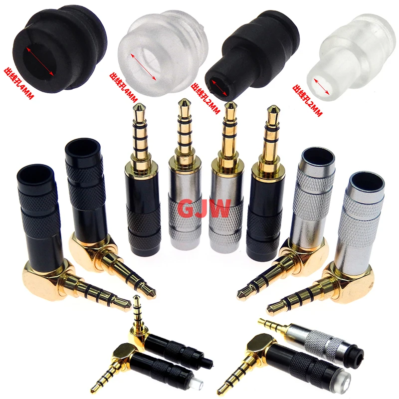 Conector estéreo chapado en oro con Clip de 3,5mm, reparación de 3 polos y 4 polos, Conector de auriculares, Cable de Audio, soldadura, 1 unidad