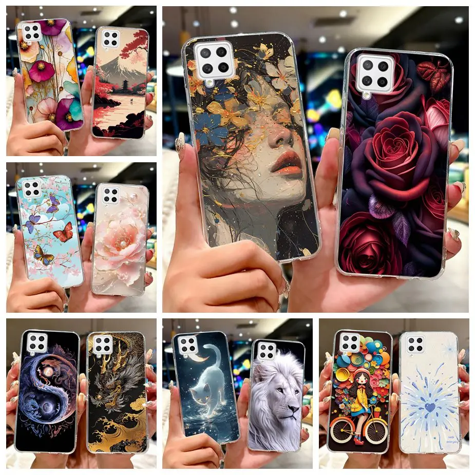 Para Samsung Galaxy A22 4G funda elegante pintada funda de teléfono de silicona suave para Samsung A22 A 42 Galaxy A42 5G bolsas de cubierta trasera