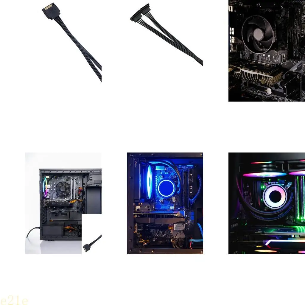 Cable distribución potencia 15 pines E21E Cable doble puerto Conector puerto doble Material PVC para