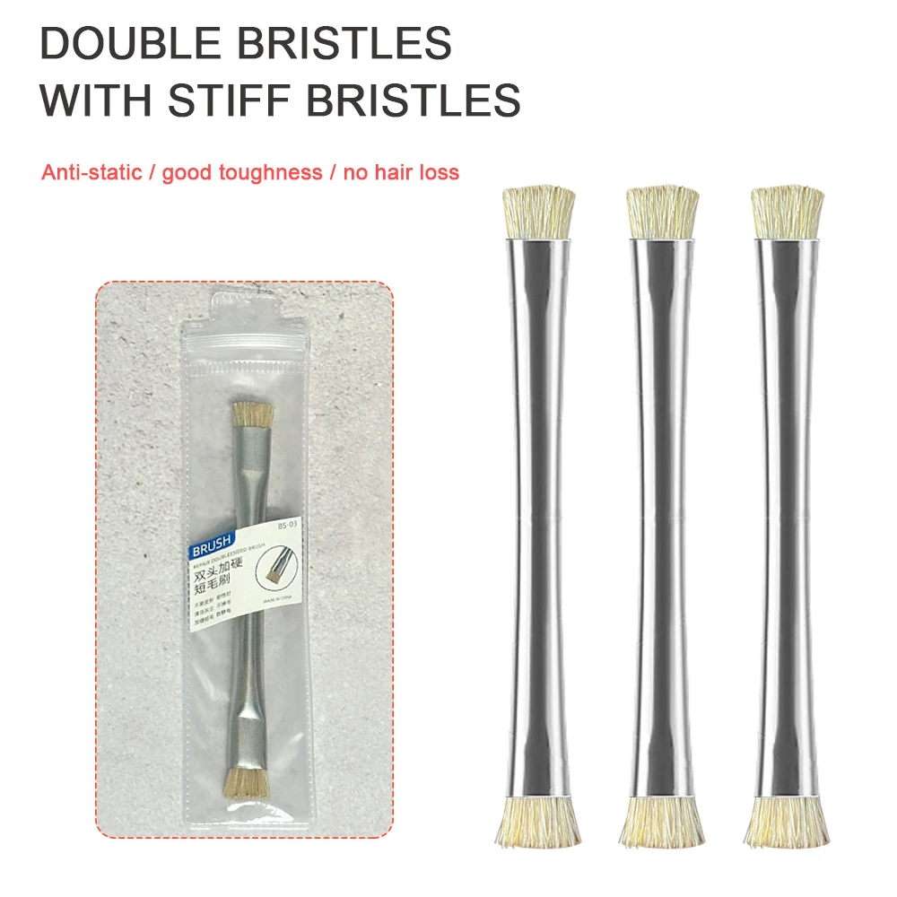 Placa base, Chip, eliminación de pegamento, almohadilla IC, limpieza PCB, CPU, limpieza de polvo, PCB, reparación BGA, cepillo de soldadura, mango de acero inoxidable, 1 ud.