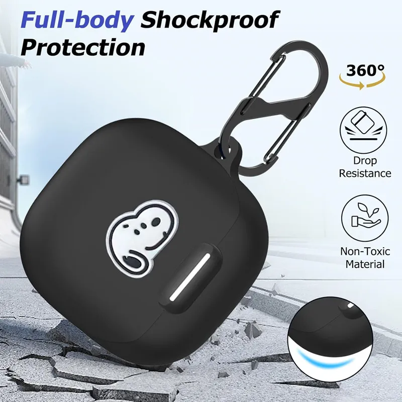 MINISO-funda para auriculares Snoopy para Anker Soundcore Liberty 4 NC/AeroFit Pro, funda protectora de silicona suave con llavero - imagen 2