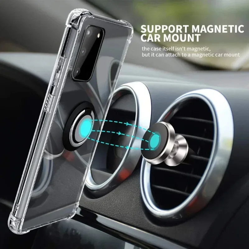 Para Honor Magic 8 Pro 8lite cubierta transparente con soporte de anillo para Honor Maigc 8 Pro 8Lite Airbag funda de teléfono de silicona suave a prueba de golpes
