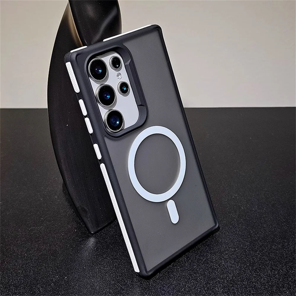 PC mate fino de lujo para funda de teléfono magnética Magsafe para Samsung Galaxy S25 S23 S24 Plus S22 funda protectora de carga Ultra inalámbrica - imagen 5