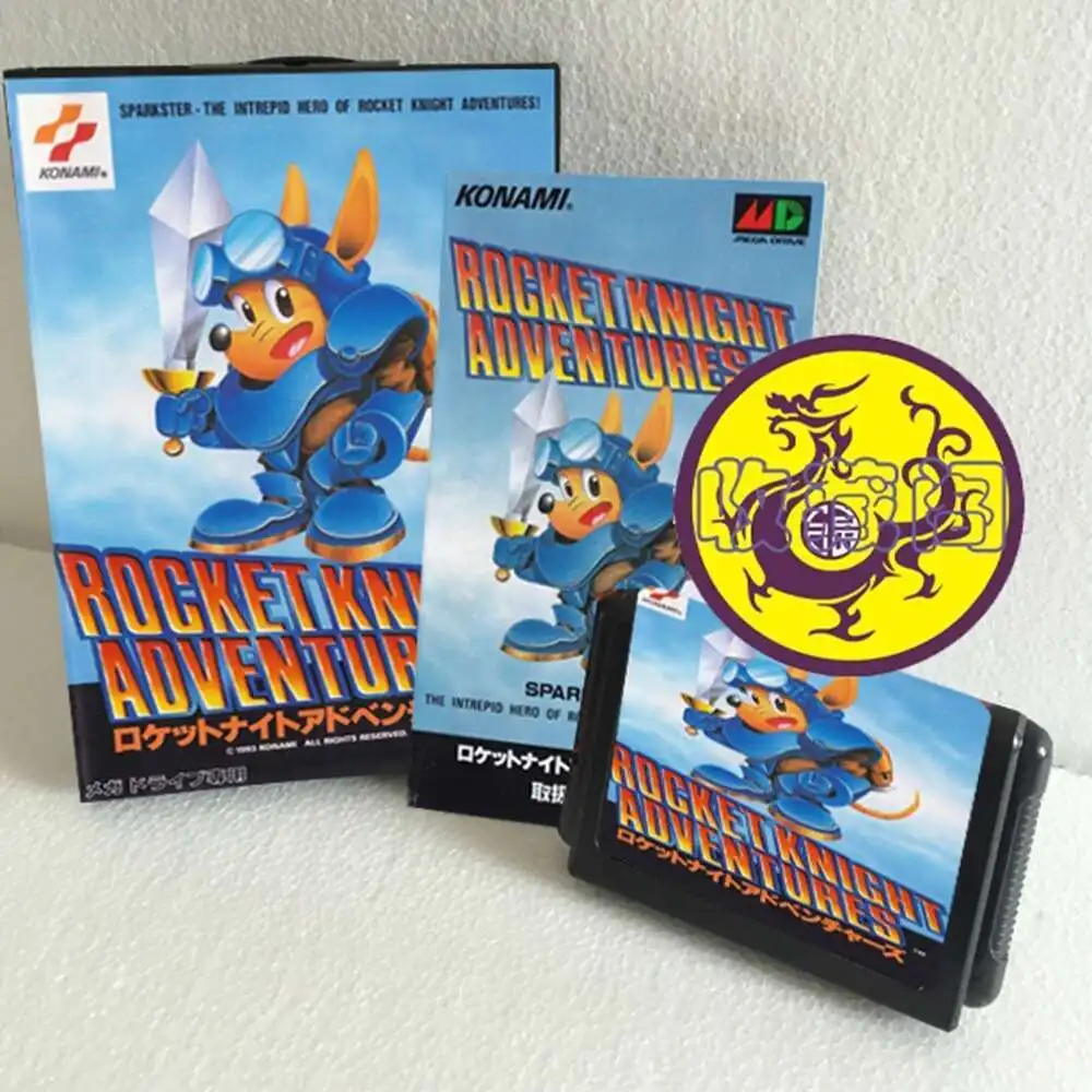 Rocket Knight Adventures con caja y cartucho manual para tarjeta de juego Sega MD de 16 bits, sistema MegaDrive Genesis