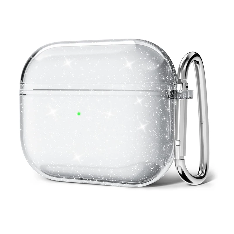 Funda de auriculares de TPU suave con purpurina ostentosa para Airpods 4 2024 Pro 2 de segunda generación Air Pods 3 1 de tercera generación con accesorio de llavero - imagen 4