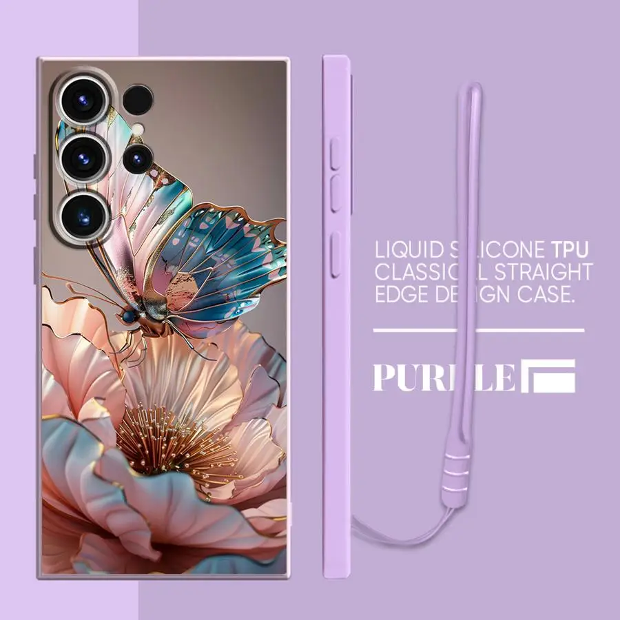 Funda de teléfono suave para Samsung Galaxy S22 Ultra S23 S25 Edge S24 FE Note 20 10 Ultra S21 Plus S20 flores de mármol de moda - imagen 2