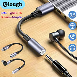 Elough-Adaptador de Audio tipo C a Jack de 3,5mm, Cable USB tipo C a auriculares, convertidor de auriculares para Samsung S22