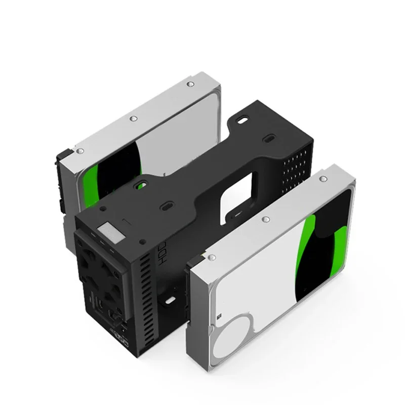 Gabinete de matriz de disco duro Dual, puerto serie SATA de 3,5 pulgadas, matriz de disco duro con función RAID, caja de matriz de discos USB3.1 TypeC Gen2 de escritorio - imagen 2