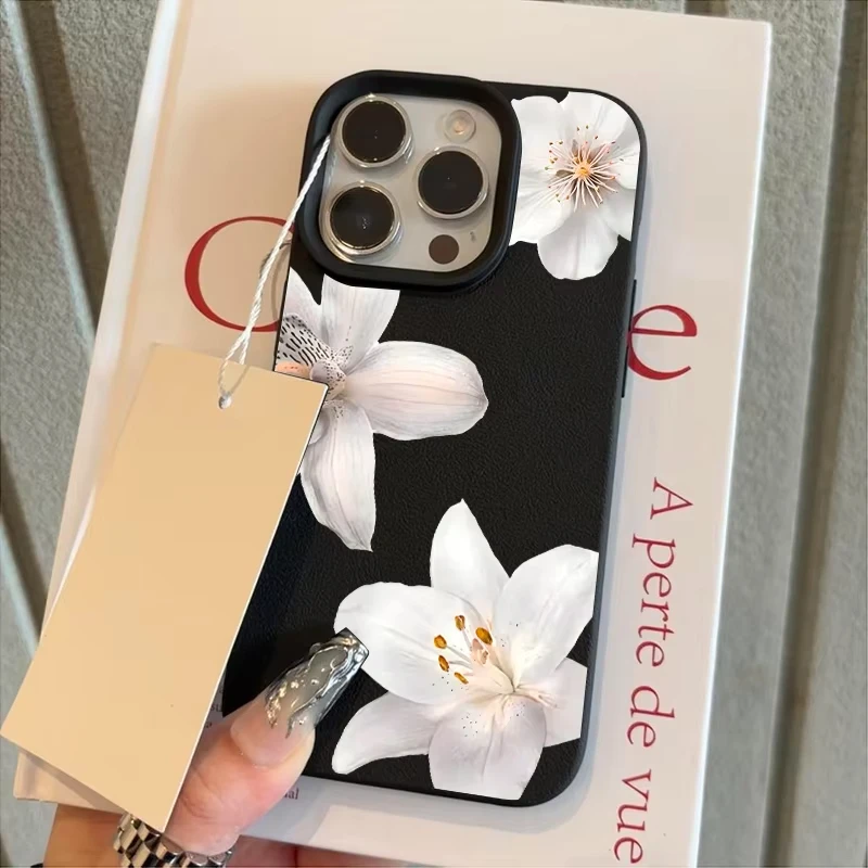 Funda de teléfono con flor de lirio blanco para iPhone 17 Pro Max 16 15 14 13 12 11 17 Air 15Pro 16 Plus X XS XR, funda trasera de TPU suave a prueba de golpes - imagen 5