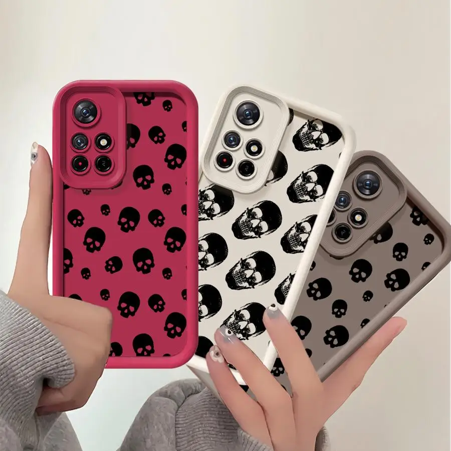 Funda de teléfono suave con calavera para Xiaomi Redmi Note 10S 12S 11 12 13 14 Pro Plus 11S 10 14 9 9s 13 - imagen 2