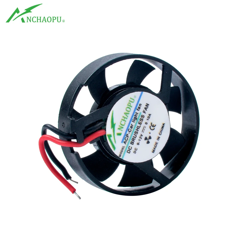 Mini ventilador de refrigeración circular ultrafino para luces LED de coche, 9V, 12V, diámetro de 3cm, 30mm, 30x30x7mm
