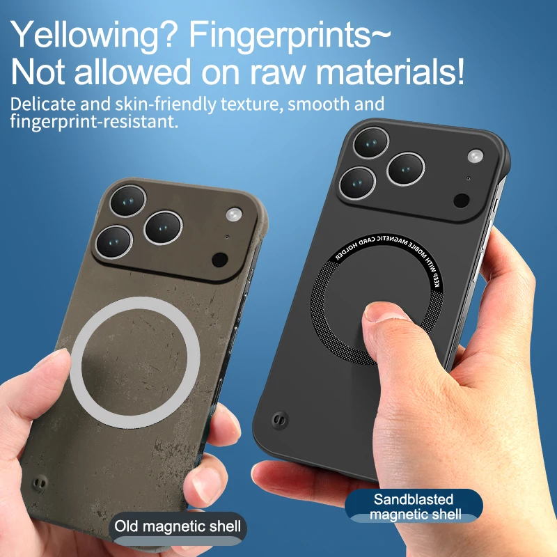 Funda de teléfono Magsafe ultrafina dura de PC magnética sin marco para iPhone 17 16 15 14 13 12 11 Pro Max Air Color mate cubierta sólida - imagen 4