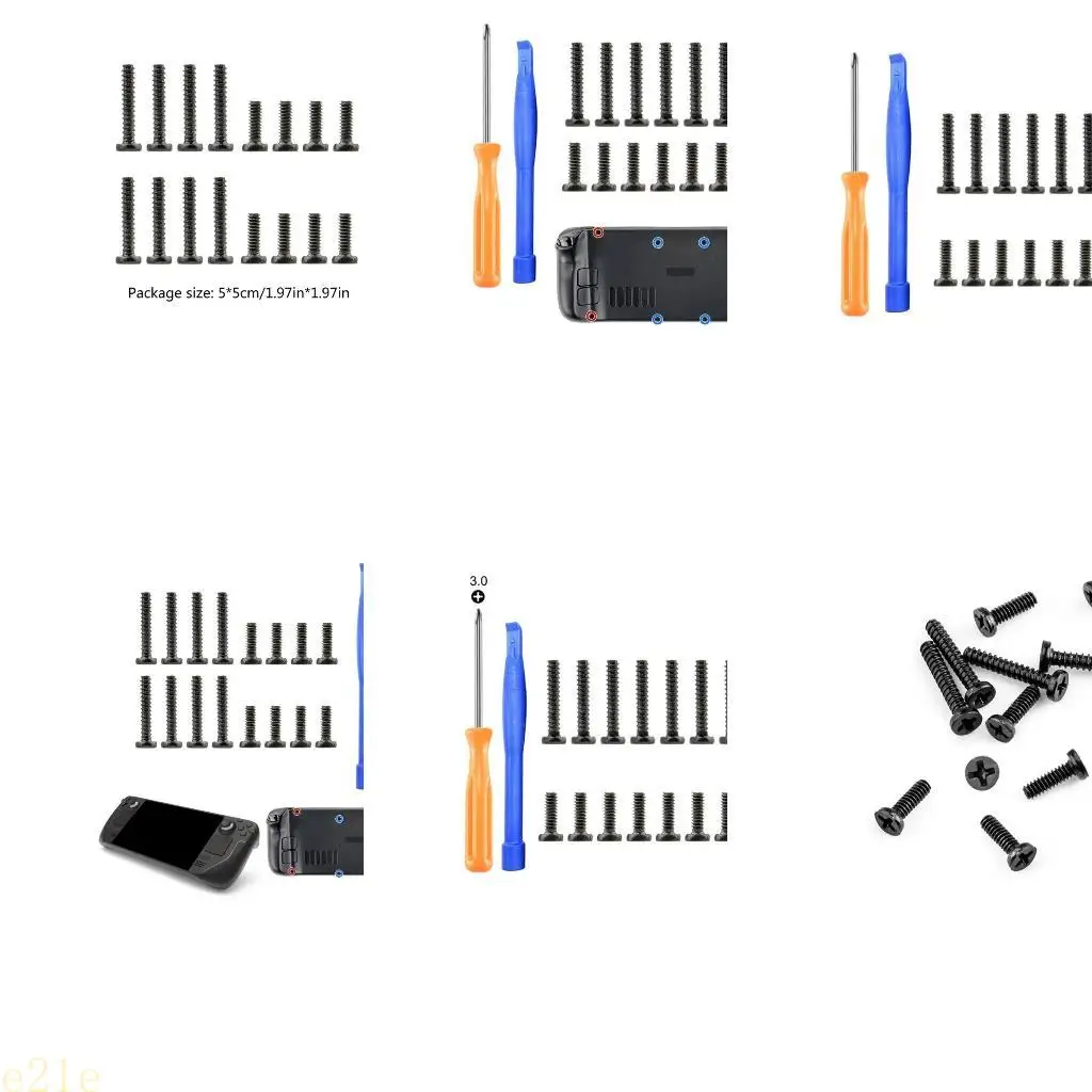 E21E Consola juegos Tornillos carcasa trasera cubierta trasera para piezas reparación tapa con