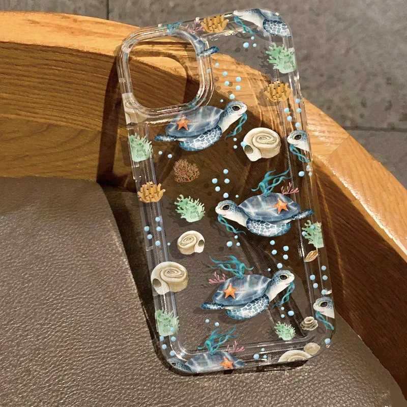 Funda transparente con estampado de delfines y tortugas oceánicas de verano para Xiaomi Redmi Note 12 4G Redmi Note 13 Pro Plus 5G 12S 11S 11 10S 10 9 9S - imagen 4