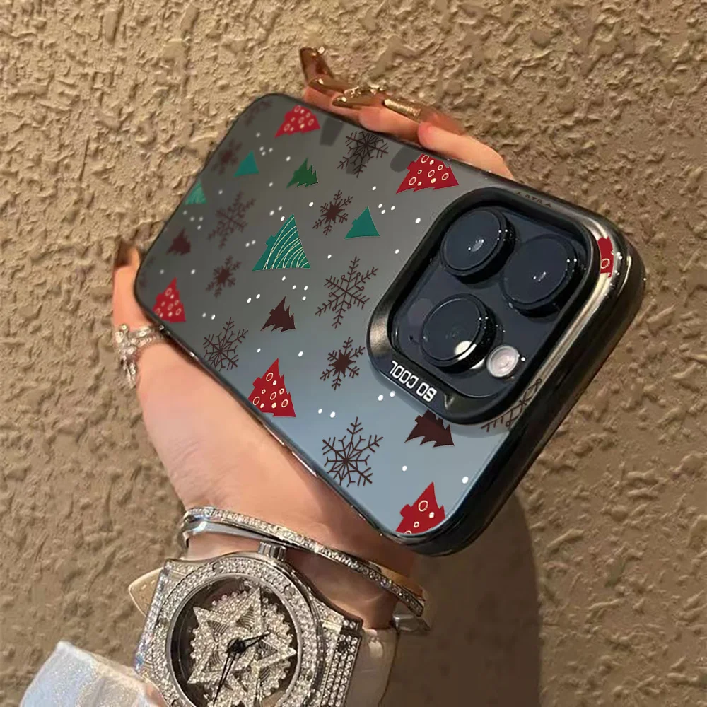 Funda de teléfono de lujo con diseño de árbol de Navidad para iPhone 17 16 Pro Max13 11 15 14 12 Air 16promax 17promax, Funda dura mate IMD - imagen 5