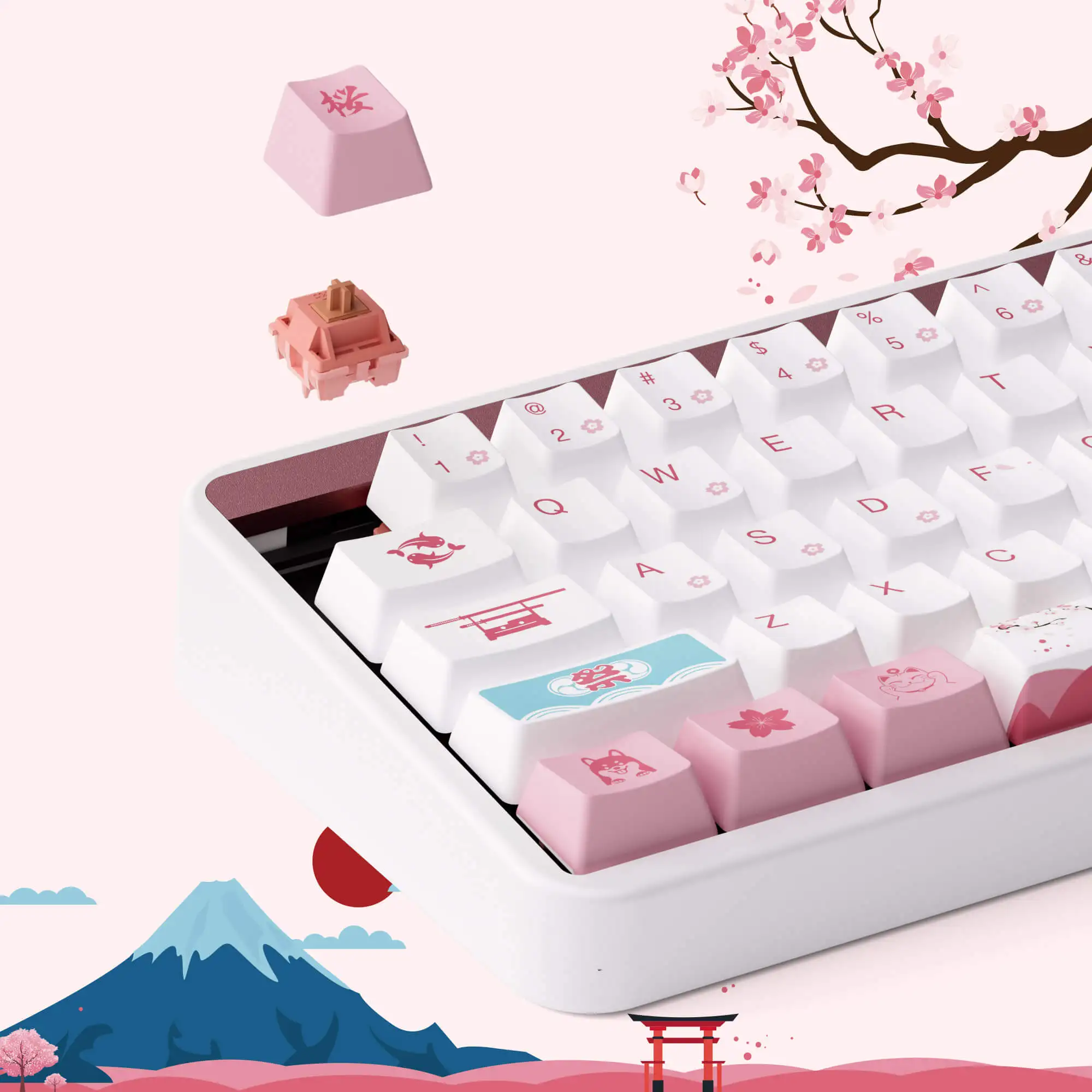 Akko JIN01 65% Teclado mecánico personalizado 68 teclas RGB intercambiable en caliente BT 5,0/2,4G inalámbrico y teclado para juegos de aluminio con cable tipo C - imagen 3