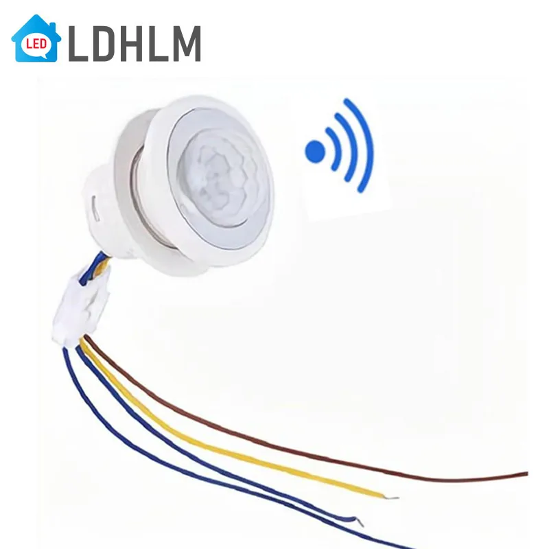 LDHLM interruptor de luz Detector de Sensor PIR interruptor inteligente LED 110V 220V PIR interruptor de Sensor de movimiento por infrarrojos encendido automático apagado con ajuste