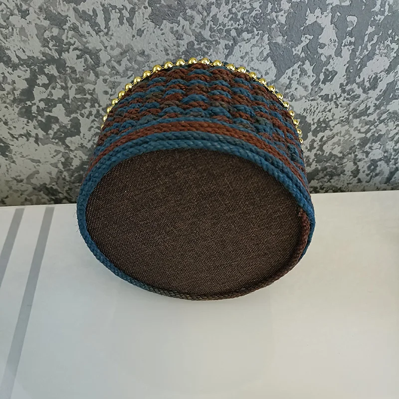 Caja de almacenamiento de cuerda tejida hecha a mano Vintage redonda, cestas para joyería, regalo de alta calidad, almacenamiento de ropa y accesorios para el hogar - imagen 4