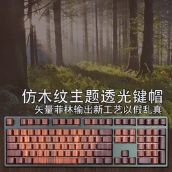 Teclas PBT retroiluminadas Cherry ANSI con acabado nogal