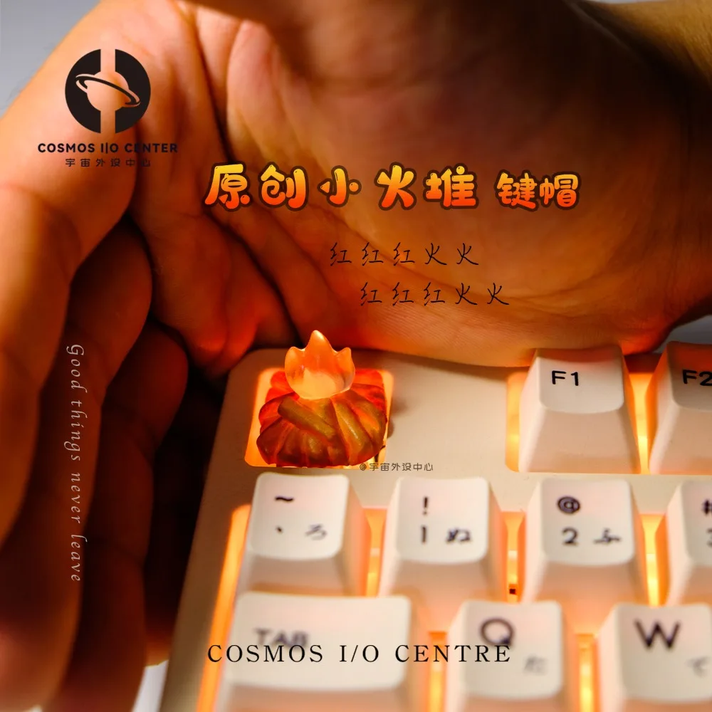 Teclas con tema de fuego, luz de transmisión personalizada, artesanías creativas, tapa de llave Cherry ESC 1U para teclado mecánico, accesorios de juego, regalo