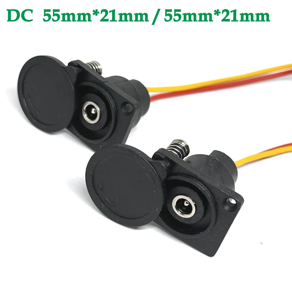Enchufe de carga de iones de litio para bicicleta eléctrica, conector de Cable de interfaz de cargador, piezas de servicio universales, CC 2,1/2,5