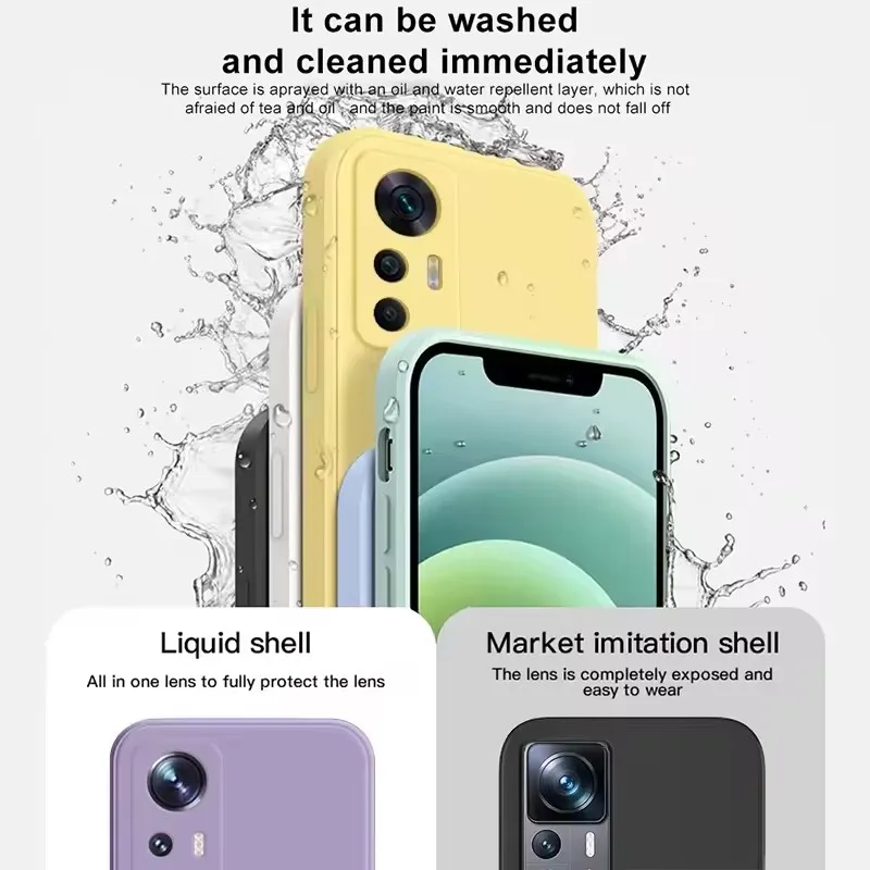 Silicona líquida Original de lujo para XiaoMi Mi 12 Lite 12X Mi12 11T 11T pro 13T 12 13 14 13T Pro Global Square Case - imagen 4