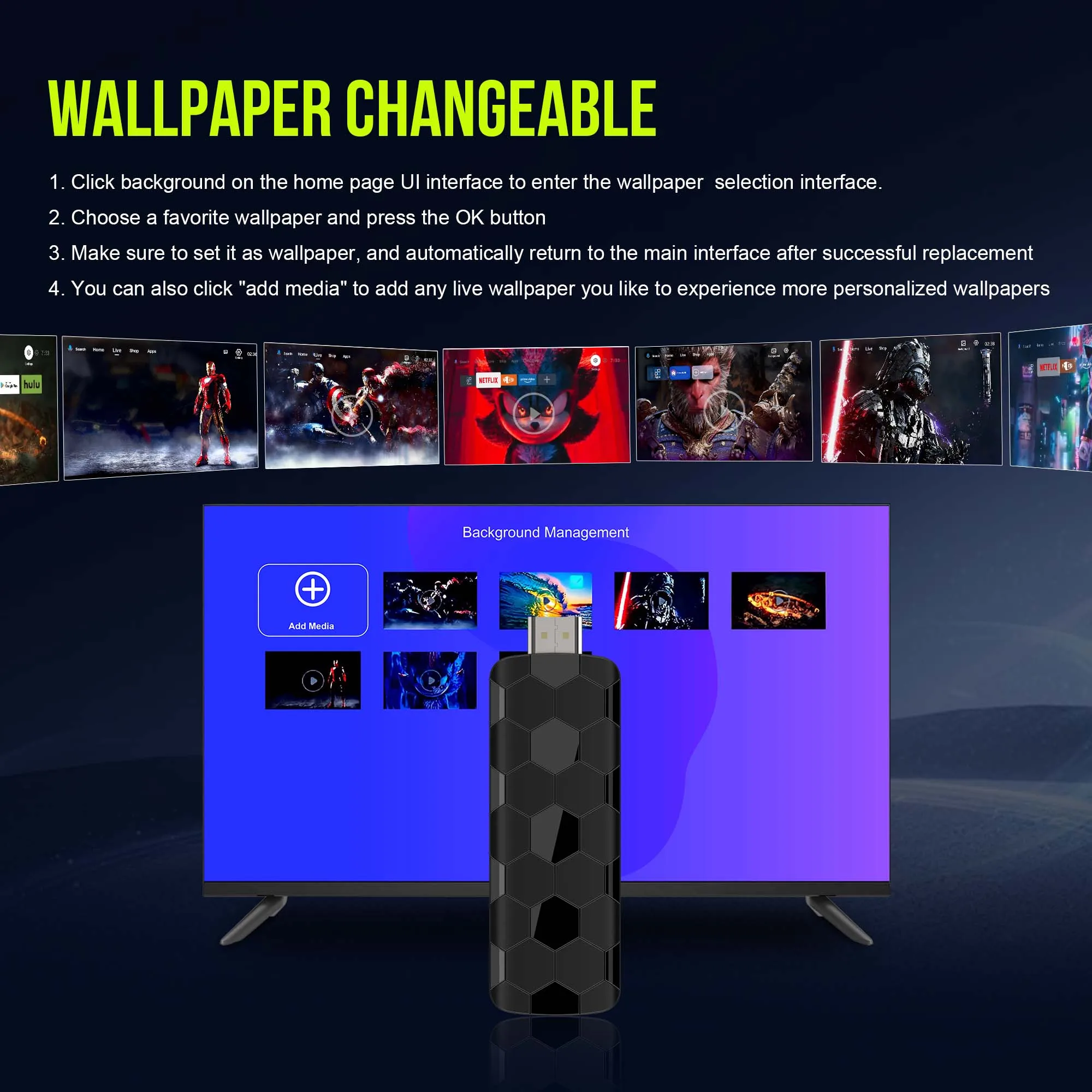 R3 + Mini TV Stick interfaz de doble UI Android 16 ATV Ram 8GB Rom 128GB RK3518 Wifi 6 Control remoto por voz transmisión Global TV Box - imagen 4