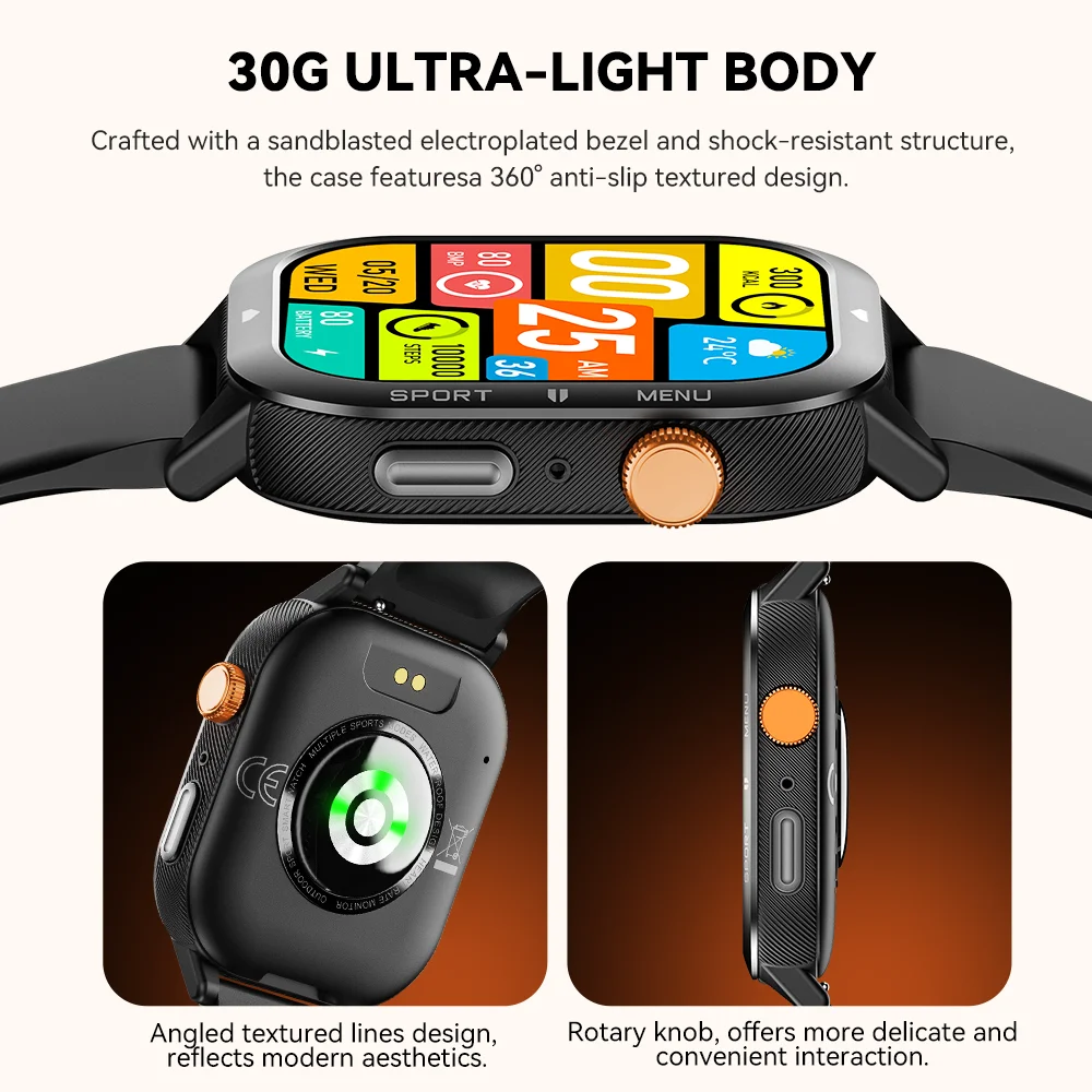 smartwatch CUBOT Reloj inteligente U1, deportivo, resistente al agua, relojes para hombres, reloj para mujer, pantalla ultrafina de 1,93", monitor frecuencia cardíaca, monitor de actividad física y llamadas Bluetooth - imagen 3