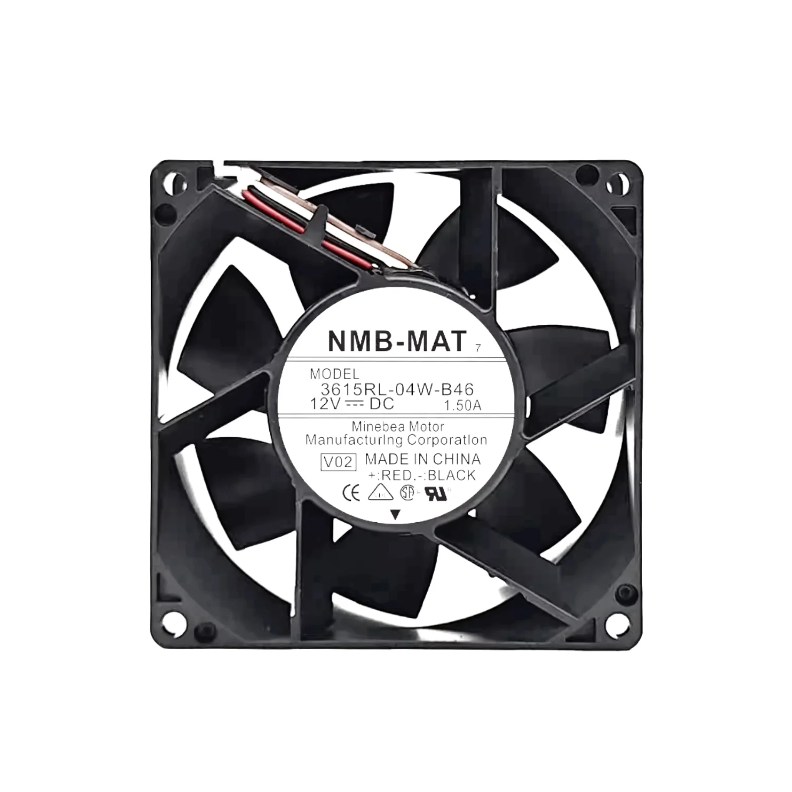 NMB 3615RL-04W-B46 Ventilador de refrigeración CC resistente al agua de 9 cm (92 mm), 12 V 1,50 A, alto flujo de aire, motor de larga duración para inversores, industrial - imagen 2