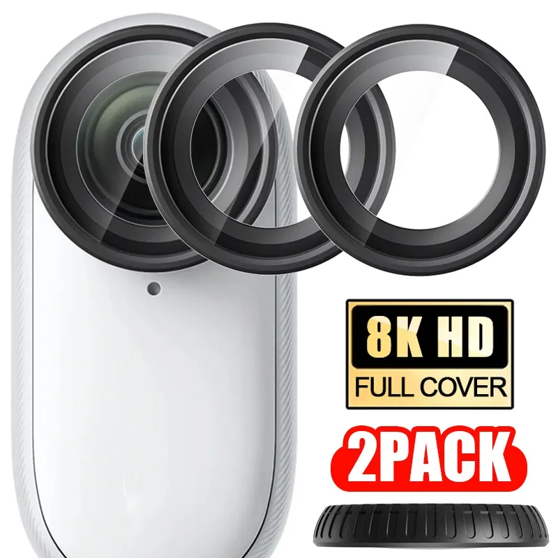 Cubiertas protectoras de lentes de cámara mejoradas para Insta360 GO 3S, películas de vidrio templado, protector de lentes de cámara, accesorios para cámaras de vídeo de acción
