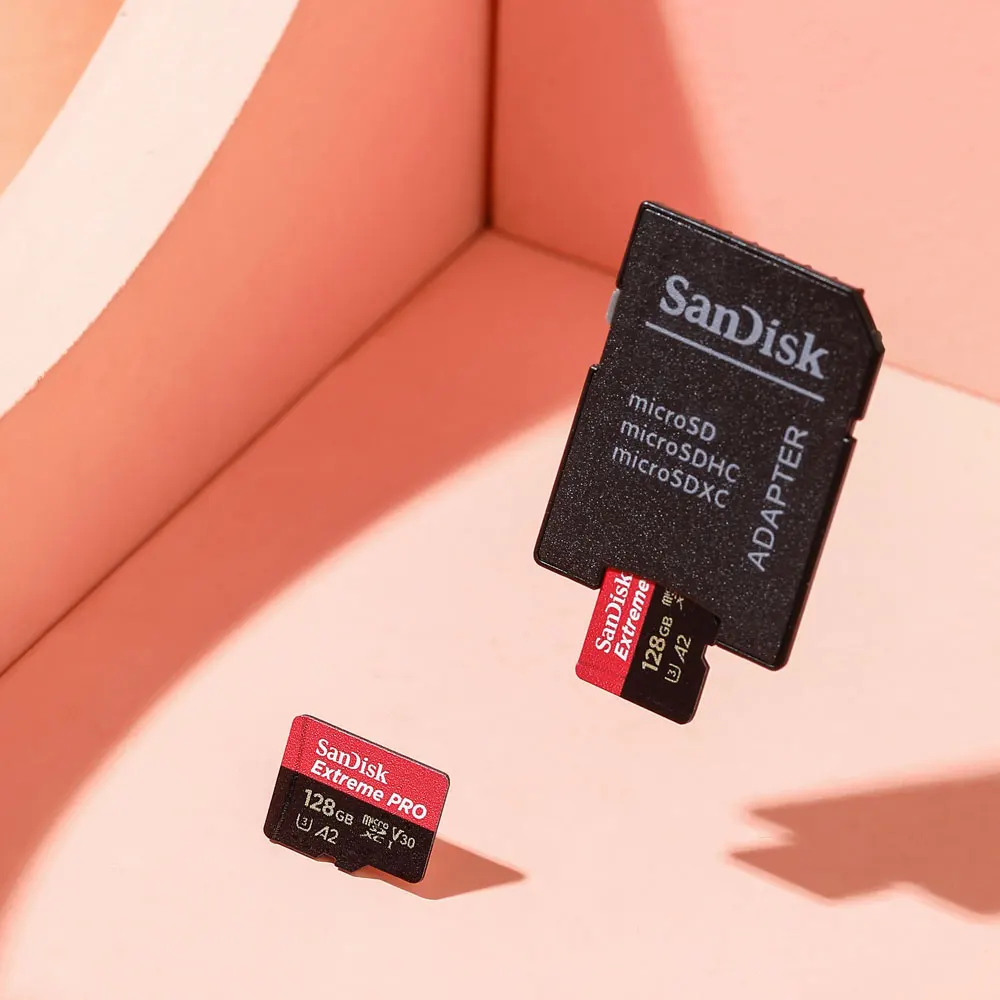 SanDisk-tarjeta de memoria Micro SD SDXC UHS-I, 512GB, 128GB, 64GB, U3, C10, V30, A2, 4K, Extreme PRO, adaptador de tarjeta Flash TF para DJI - imagen 2