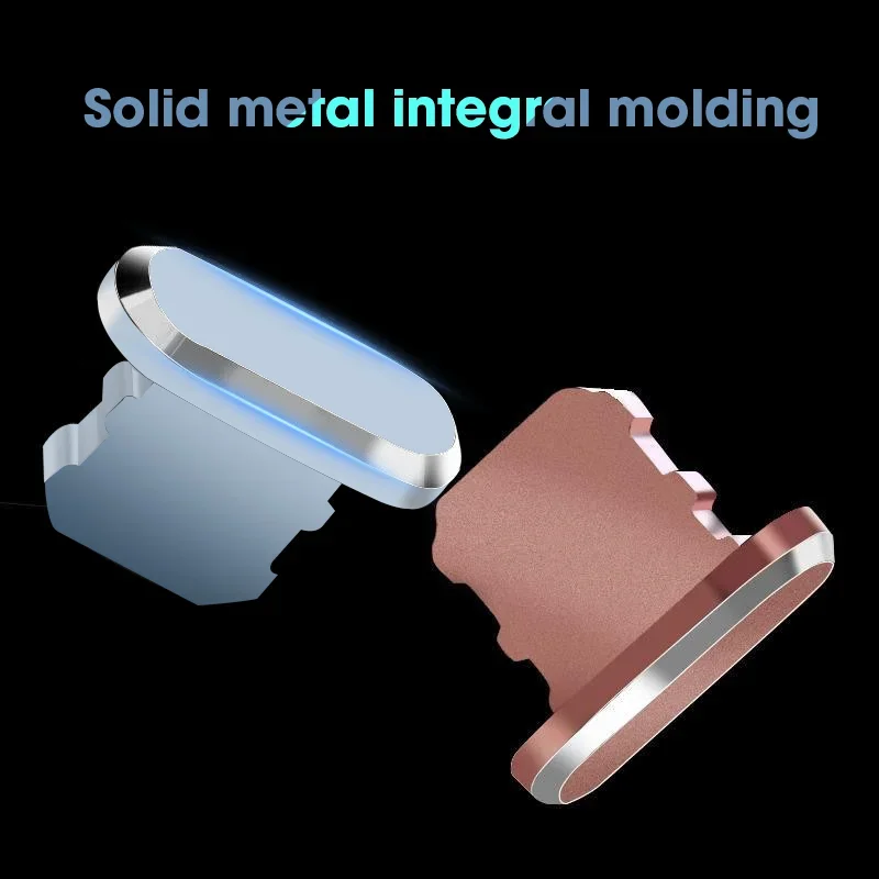 Enchufe antipolvo de aleación de aluminio para iPhone 14 13 12 Pro Max 11 Mini XR 8 Plus iPad AirPods Apple Series Lightning Port Cover, 4 Uds. - imagen 4