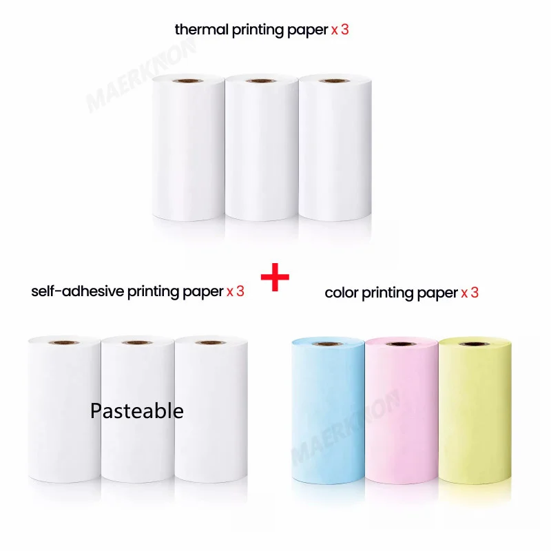 Papel de impresión térmica de 57x30mm, rollo de papel de impresión térmica semitransparente de Color blanco para niños, papel de etiqueta de cámara de impresión instantánea - imagen 3