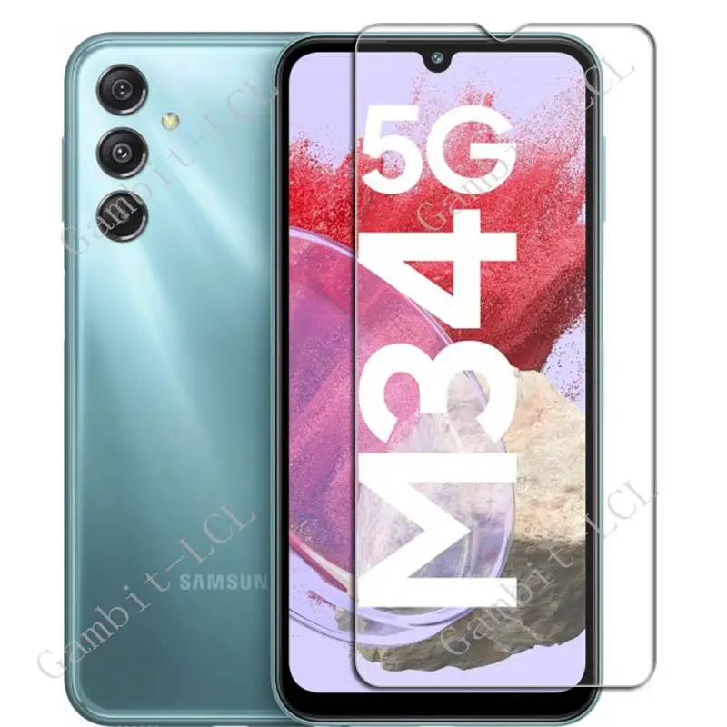 Protector de pantalla de vidrio templado para móvil, película protectora de pantalla de 6,5 pulgadas para Samsung Galaxy M34 5G, Galaxy M34 M 34 SM-M346B M346B, 3 uds. - imagen 2