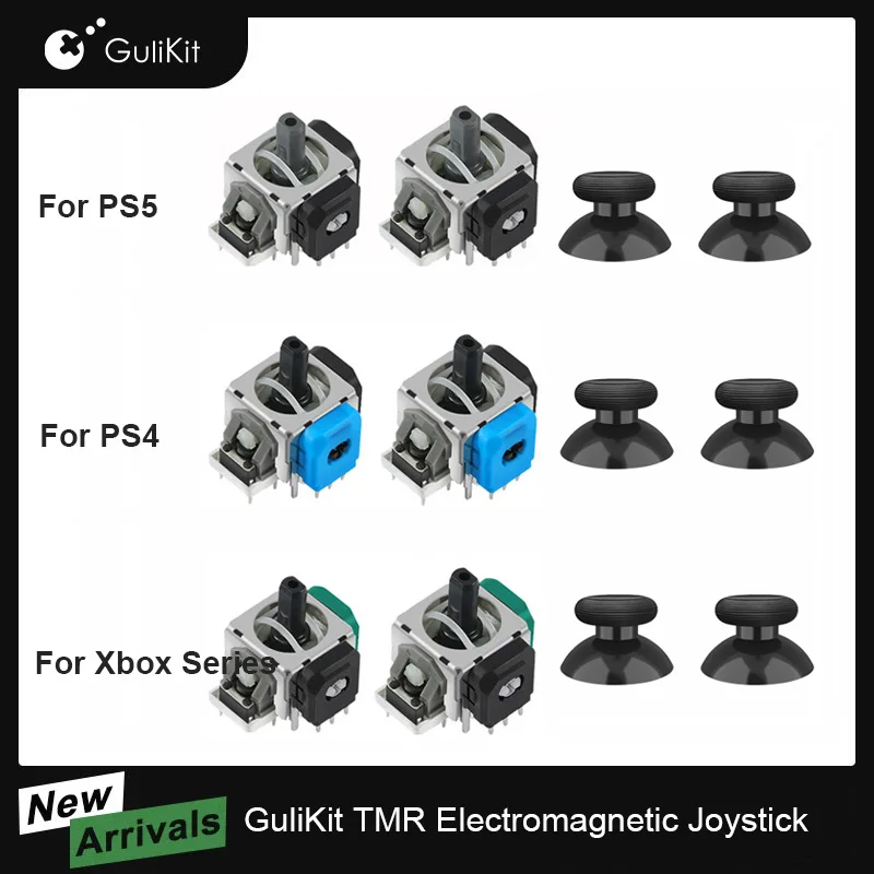 10 pares de Joystick electromagnético GuliKit TMR para PS4 PS5/PS5 Edge Gamepad reparación interruptor Pro Xbox Series reemplazo del controlador