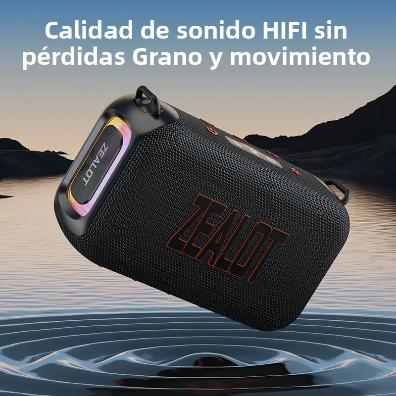 Altavoz Bluetooth portátil ZEALOT S85M - Cañón de graves potente de 50 W Micrófonos duales Luz RGB Batería de 8000 mAh Más de 14 horas de reproducción - imagen 5