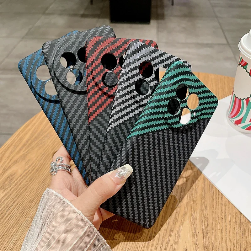 Para OnePlus 13 funda ultrafina de fibra de carbono con patrón de rayas textura mate cubierta de luz dura para One Plus 13 - imagen 5