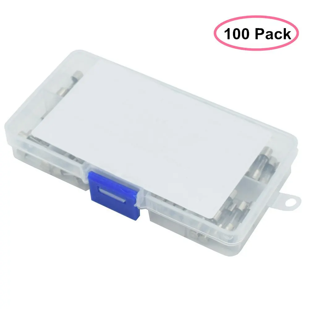 100 Uds 5x20mm fusible de tubo de vidrio de soplado rápido Kit surtido Amp 0.2A 0.5A 1A 2A 3A 5A 8A 10A 15A 20A 250V con caja de almacenamiento - imagen 5