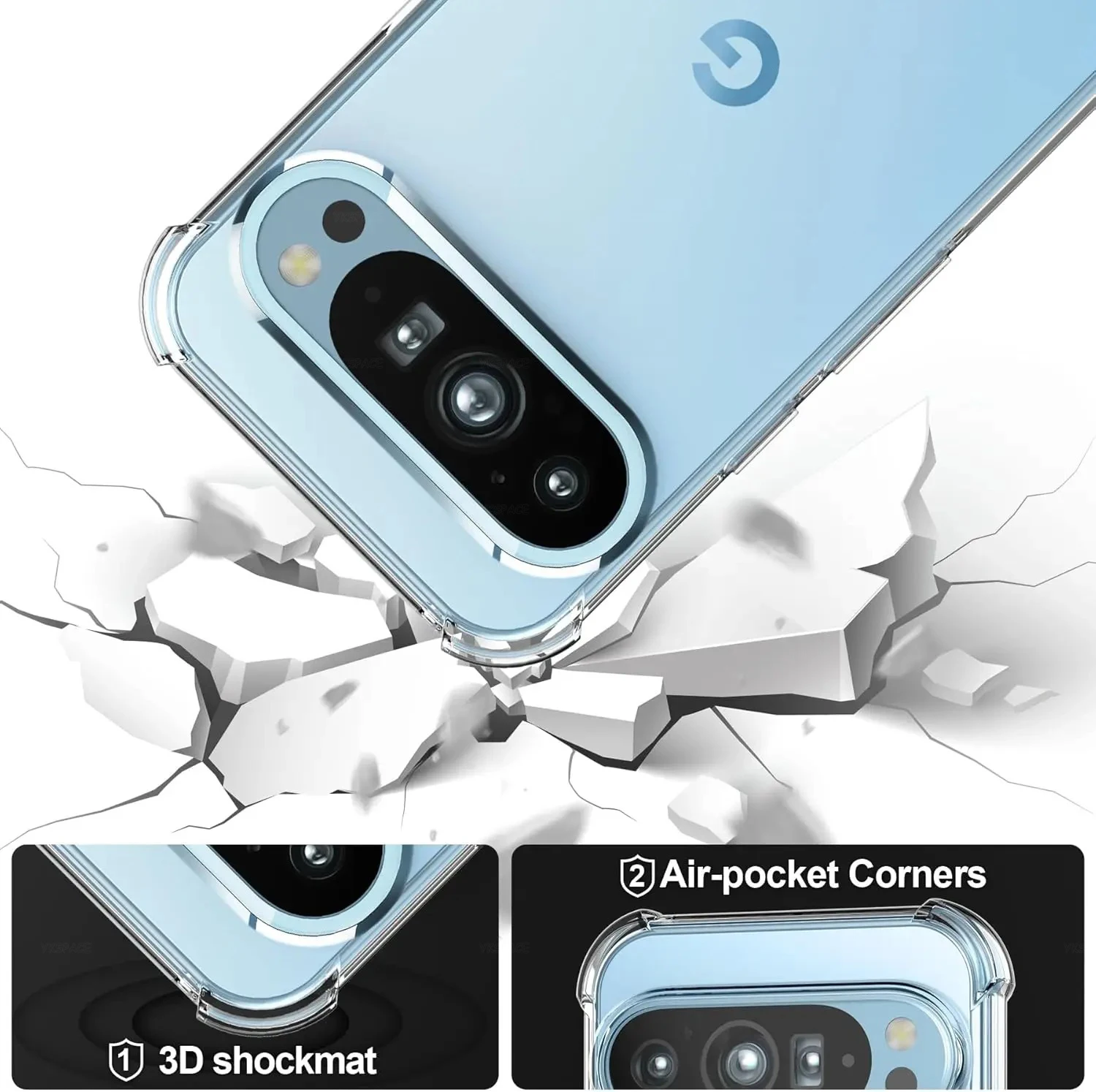 Funda de teléfono de silicona transparente con esquinas de Airbag a prueba de golpes para Google Pixel 9 Pro XL 9Pro, funda trasera fina de TPU transparente suave - imagen 5