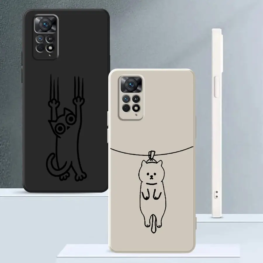 Funda de teléfono con cubierta suave de perro y gato de dibujos animados para Xiaomi Redmi Note 10 11 Pro 13 12 ProPlus 12s 10 10Lite 11s 14 Pro Plus