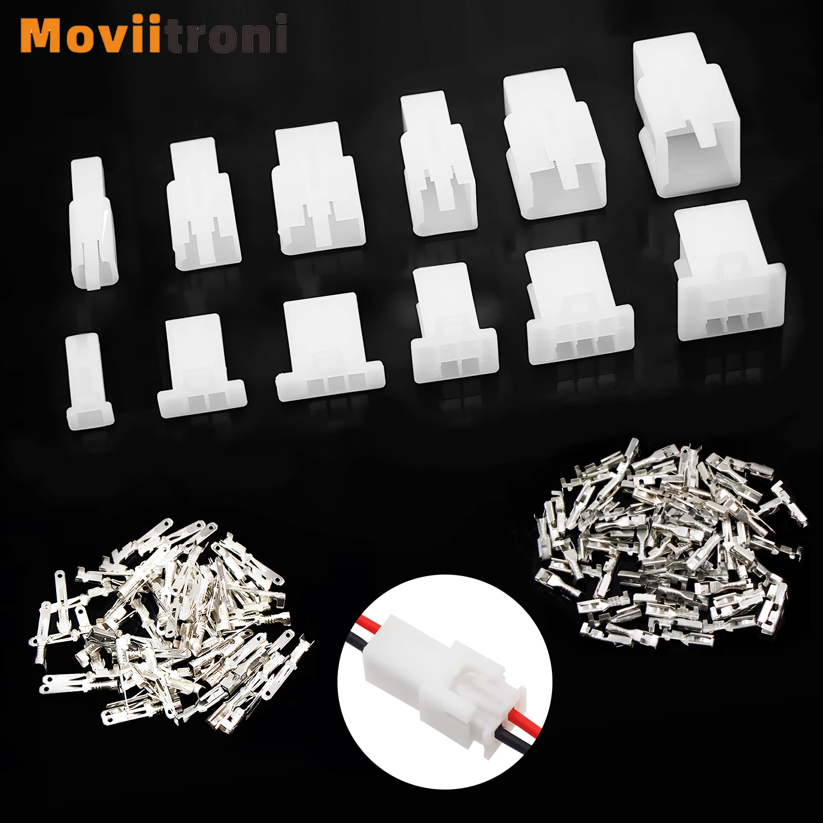 10-20 juegos de conector de Cable eléctrico automotriz, enchufe de Terminal de Cable de 2,8mm, macho y hembra para motocicleta, bicicleta, coche, 1 pines-9 pines