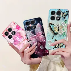 Xiaomi 14T/14T Pro Funda de Silicona Antigolpes Mariposa
