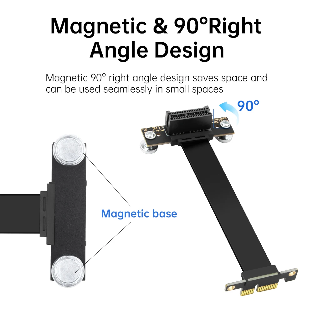 Cable elevador PCIe 4,0, tarjeta de extensión Flexible de 10cm x1 a x1 para montaje Vertical GPU, Mini ITX PC Build Compatible con PCIe 3,0/2,0 - imagen 5