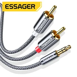 Essager Cable Audio Auxiliar 3,5mm a 2 RCA para Apple TV Altavoces