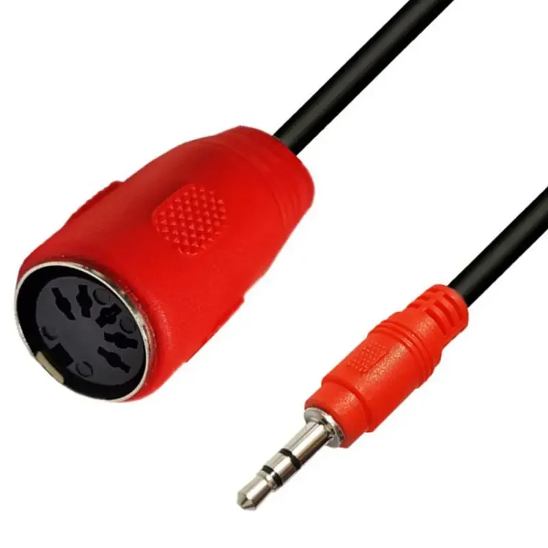 90 °   Codo MIDI a TRS 3,5 mm macho a DIN 5 pines hembra enchufe de audio a cable adaptador de audio MIDI 0,5 M - imagen 5