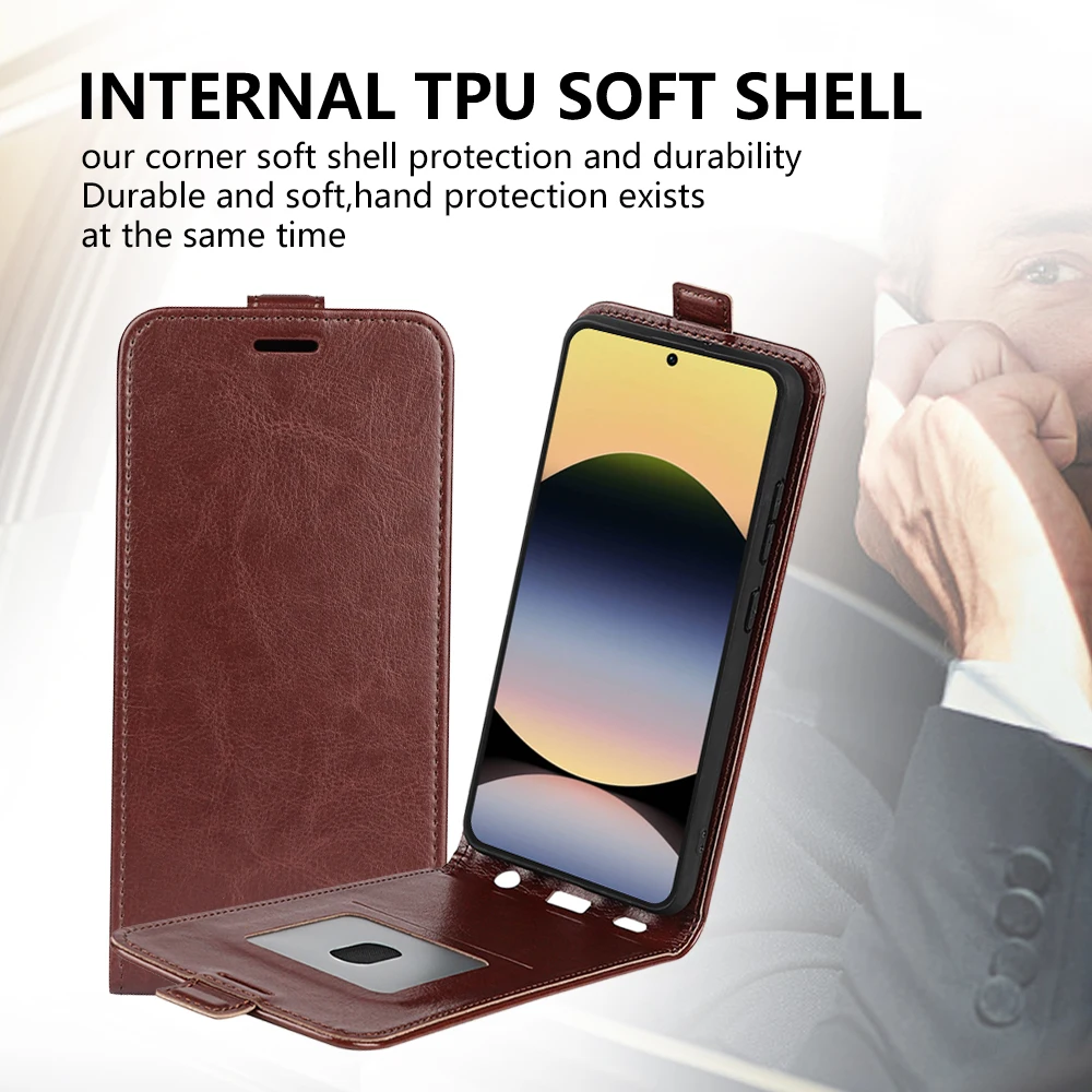 Para Redmi Note 14S 4G funda de cuero con tapa de alta calidad funda Vertical para Redmi Note 14S 4G - imagen 3