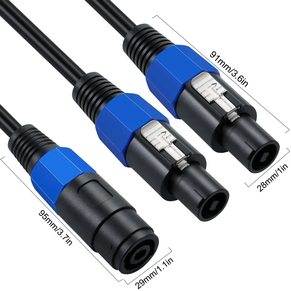 Cable divisor Speakon, dispara hablar para cable de altavoz (1 hembra a 2 macho) - imagen 2