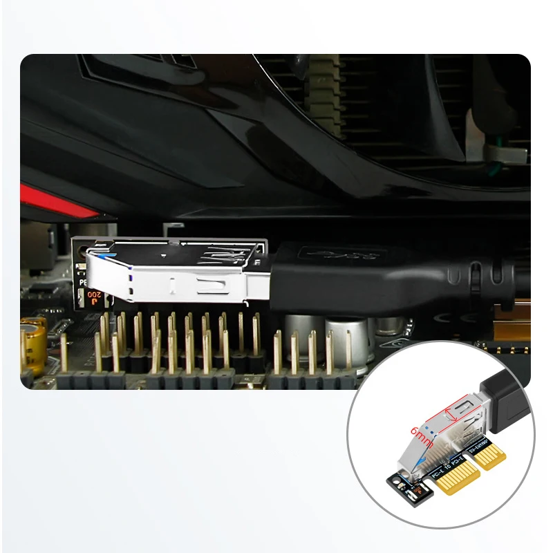 Cable elevador PCIE de velocidad completa USB 3,0 PCI Express X1 a X1 Cable de extensión adaptador convertidor de tarjeta con módulo de alimentación para PC de escritorio - imagen 5