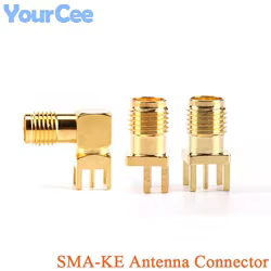 Conector SMA Hembra RF Angular de Cobre para Antena PCB